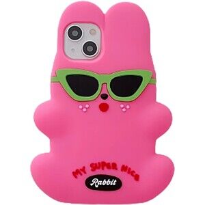 3D Cool Rabbit Case for iPhone 12/12 Pro Max 6.7" Sunglasses Bunny Silicone Case